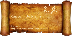 Kuster Jolán névjegykártya