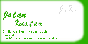 jolan kuster business card